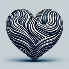 Poster - an abstract heart with horizontal stripes