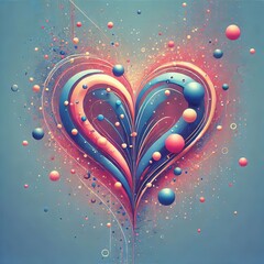 Poster - an abstract heart with multiple dots scattered inside