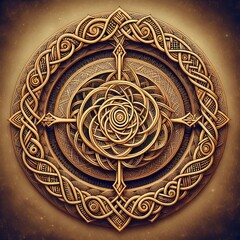 Poster - celtic spirals spirals and knots from celtic art arranged in a r