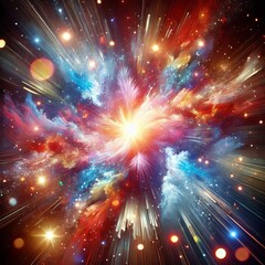 Poster - chromatic explosions vibrant explosions of color and light creat
