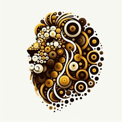 Poster - circle lion a stylized illustration of a lion constructed from c