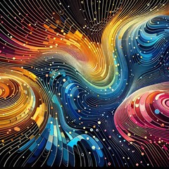 Poster - colorful wave grid a grid of wavy lines that change direction an
