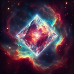Poster - Diamond shaped Nebula A nebula with a diamond shape radiating vi