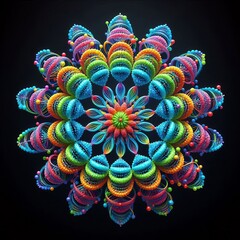 Poster - DNA Helix Flower A flower with petals formed from intertwined DN