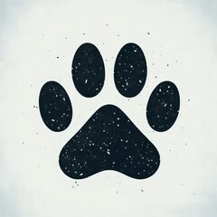 Poster - dog paw print a simple stylized paw print in black or a dark col