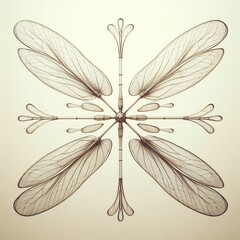 Poster - dragonfly wings four elongated transparent shapes arranged in a