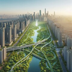 Poster - ecological corridors city a metropolis with ecological corridors