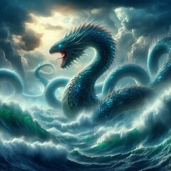 Poster - Fantasy Sea Serpent A massive serpent with scales like jewels em