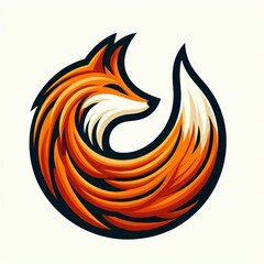 Poster - Fox Tail A bushy pointed shape in orange with a white tip repres