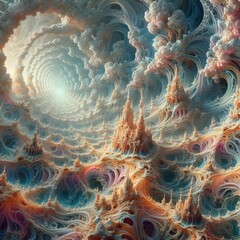 Fototapete - Fractal Dreamscapes Dreamlike landscapes generated using fractal