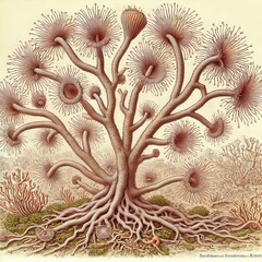 Poster - fungal hypha illustrate the branching filamentous structure