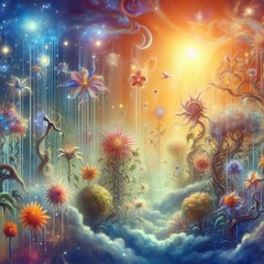Poster - gardens that exist in the heavens where plants grow from stardus