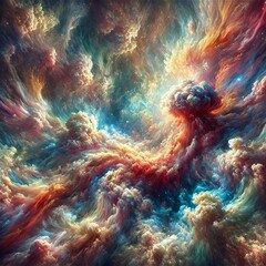 Poster - gas cloud a colorful swirling texture evoking the dynamic turbul