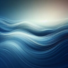 Poster - gentle ripples smooth wavy lines in cool colors suggesting the p