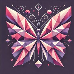 Poster - geometric butterfly a stylized illustration of a butterfly featu