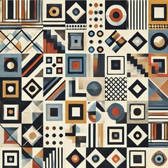 Poster - geometric shapes pattern a repeating pattern of various geometri