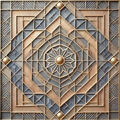 Poster - geometric pattern with metallic texture a geometric pattern with