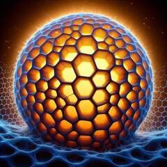 Poster - honeycomb cell show the microscopic view of a honeycomb cell foc
