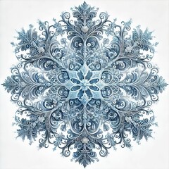 Poster - icy blue snowflake a large intricate snowflake design in icy blu