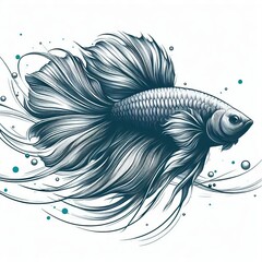 Poster - illustrate a fish swimming using dynamic lines and subtle blurs