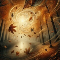 Poster - leaves falling capture falling leaves in autumn with swirling li