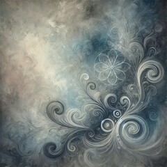 Poster - melancholy moments a soft grayish blue composition with subtle s