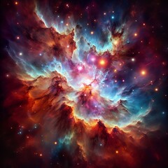 Poster - Nebula Formation A colorful gas cloud forming new stars