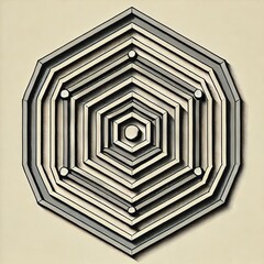 Poster - Octagon Overlap Octagons layered to create depth and shadow effe