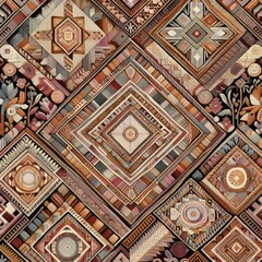 Poster - peru andean textiles an illustration of a traditional andean tex