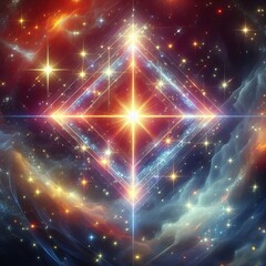 Poster - rhombus shaped star a star shaped like a rhombus emitting a brig