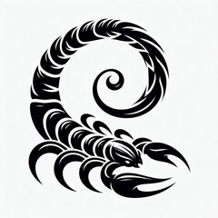 Poster - scorpion tail a curved segmented shape with a pointed tip repres