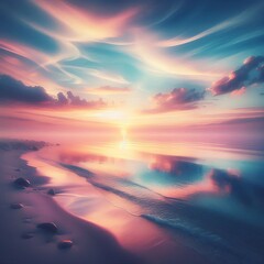 Poster - Serene Horizon Soft pastels blending seamlessly into one another