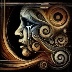Poster - sorrowful sounds a haunting abstract composition featuring mourn