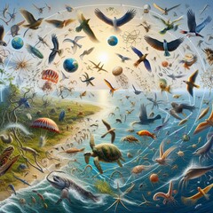 Poster - species migration an illustration of the migration patterns of d