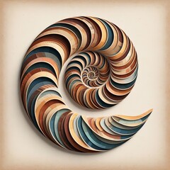 Fototapete - Spiraling Shells Curved shell like shapes that spiral outwards f
