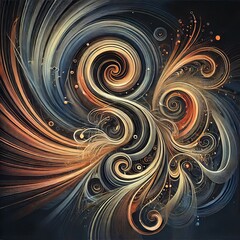 Poster - Swirling Lines A design featuring dynamic swirling lines with de