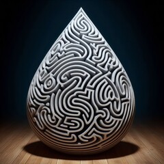 Poster - tear shaped labyrinth a maze in the shape of a giant teardrop re