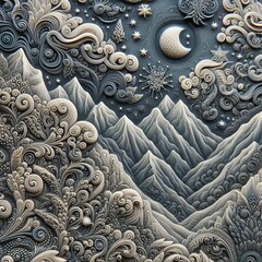 Poster - textured surface with intricate explore the tactile qualities of