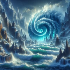 Poster - The Petrified Wave Continent A region of the continent is frozen