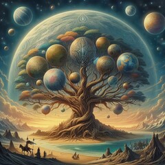 Poster - The World Tree Yggdrasil An illustration of the World Tree Yggdr