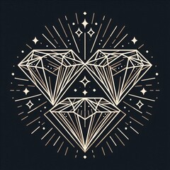 Poster - Two diamonds overlapping to form a star shape