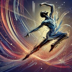 Fototapete - Use dynamic lines colors and textures to convey the energy and e