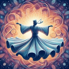 Poster - whirling dervish an illustration of a whirling dervish inspired