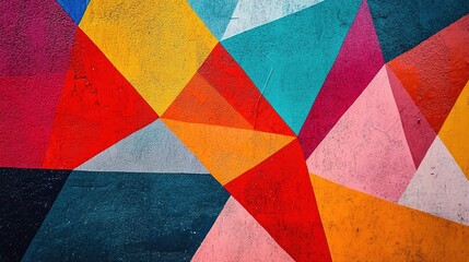 Poster - Vibrant Geometric Polygonal Background in Bold Colors