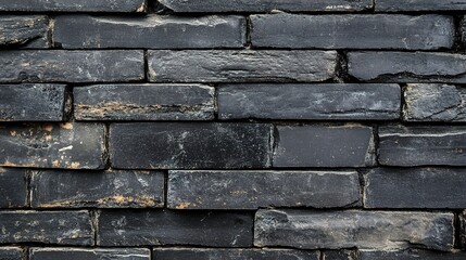 Poster - Dark Black Horizontal Cement Wall Background for Various Uses