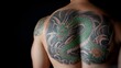 © Narongsag - Detailed Dragon Tattoo on Man s Back  Asian Style Ink  Body Art