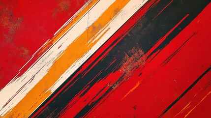 Poster - Abstract Red Background with Stripes for Text Overlay Design Use