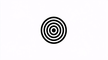 simple black and white concentric circle target design icon graphic