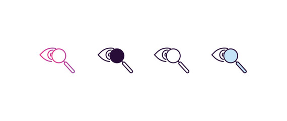 Poster - eye scanner medical gradient, line, filled, colored icon. editable vector from medical concept. four different style eye scanner medical icon isolated on white background