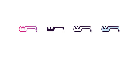 Poster - knife sharpener gradient, line, filled, colored icon. editable vector from kitchen concept. four different style knife sharpener icon isolated on white background
